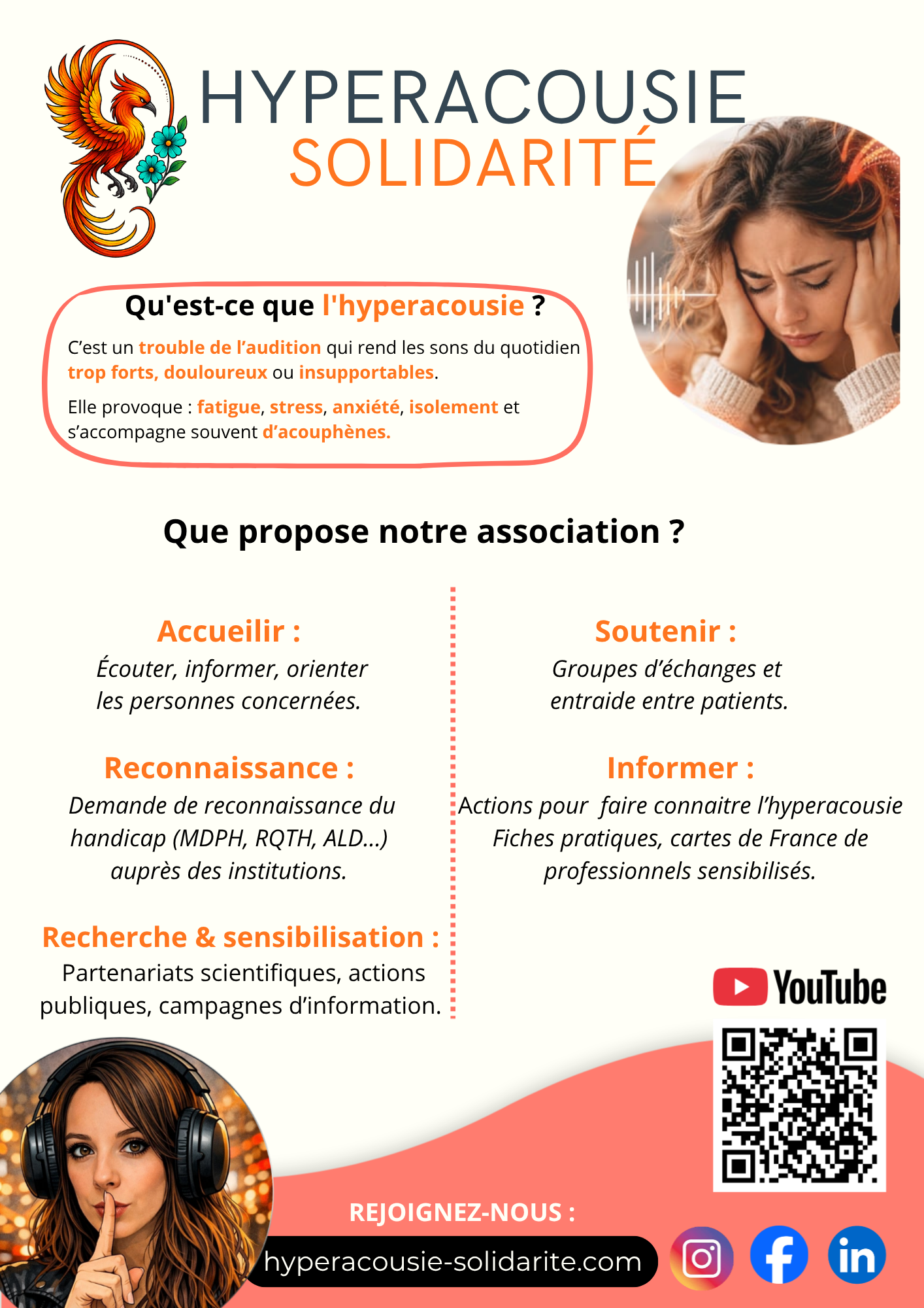 Illustration du flyer de l'association Hyperacousie Solidarité
