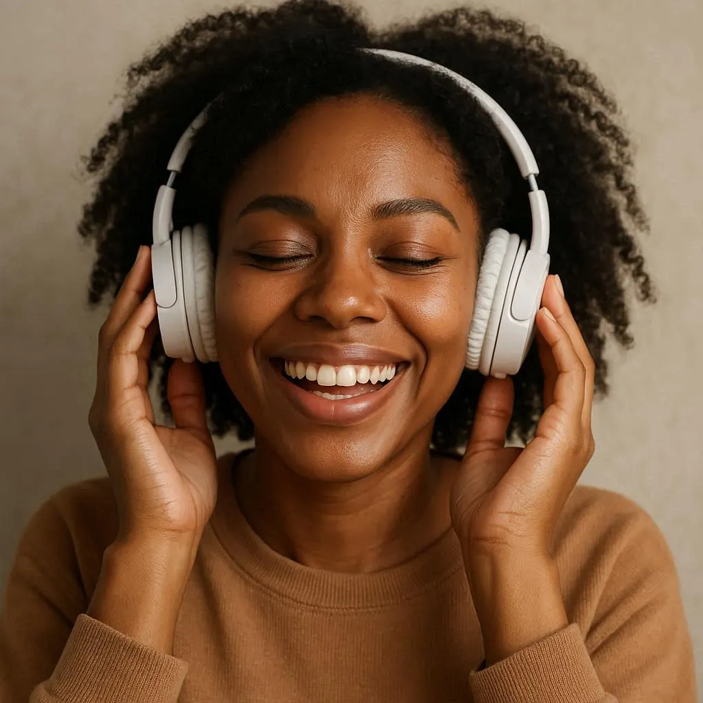 Casque audio posé sur une table