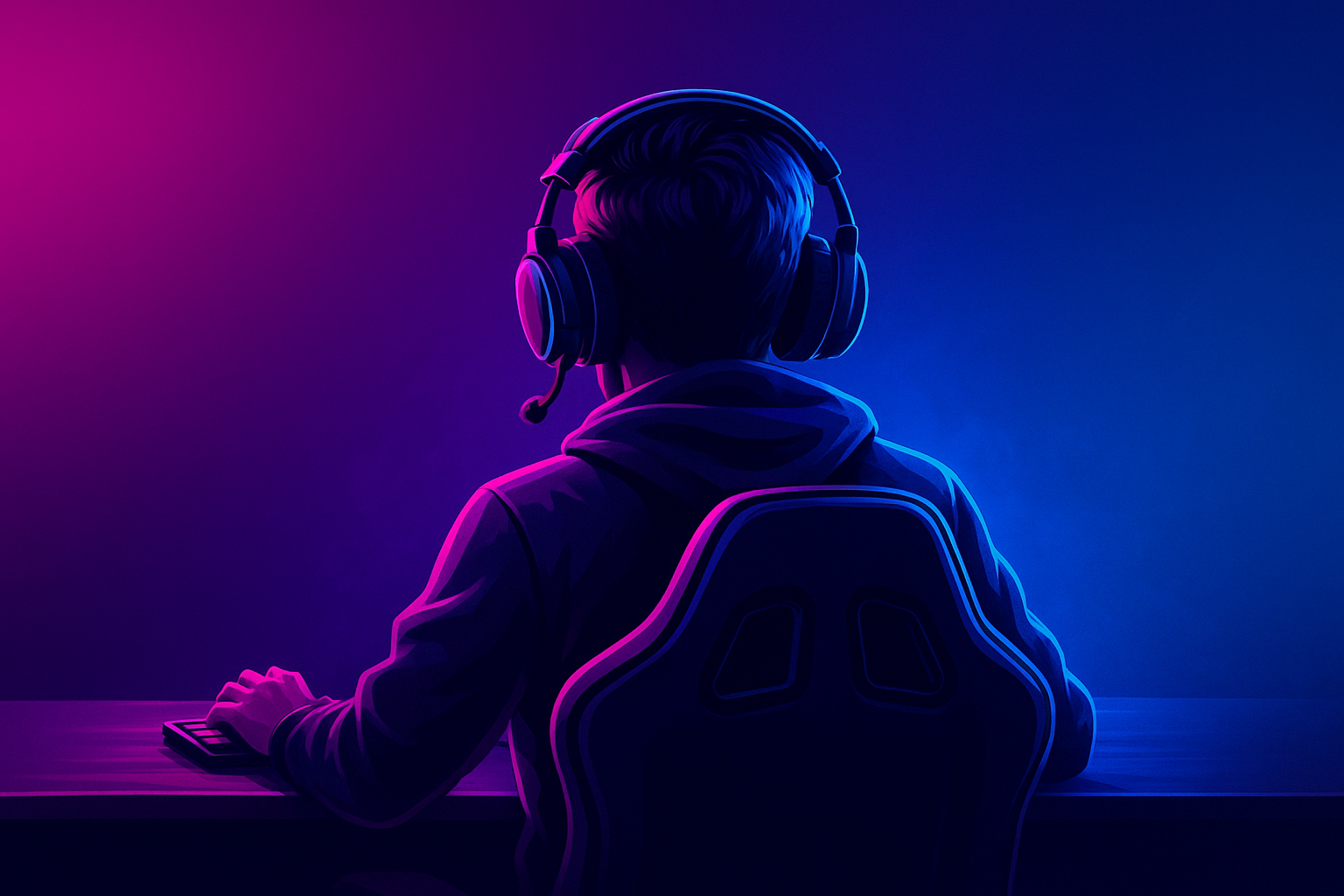 Enfant avec casque gaming devant un écran
